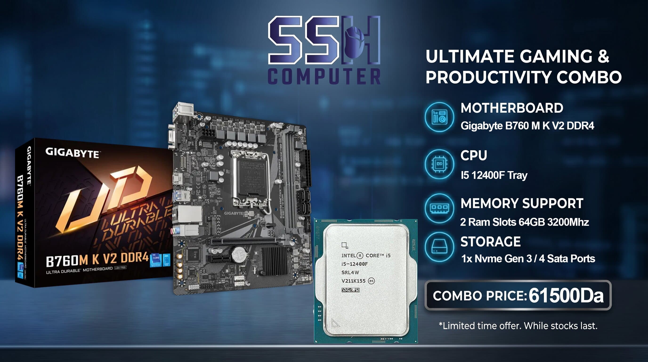 BUNDLE UPGRADE I5-12400F + GIGABYTE B760MK V2 DDR4