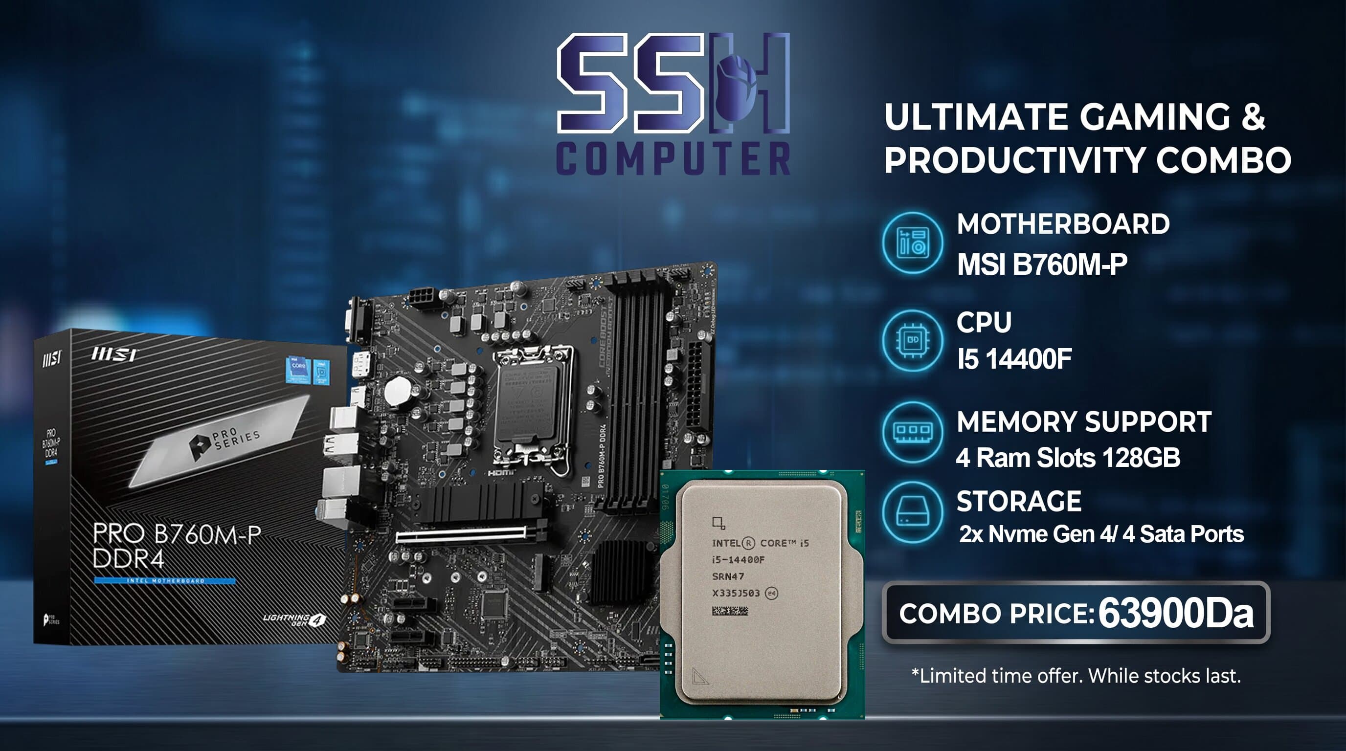 BUNDLE UPGRADE INTEL I5 14400F + MSI PRO B760M-P DDR4