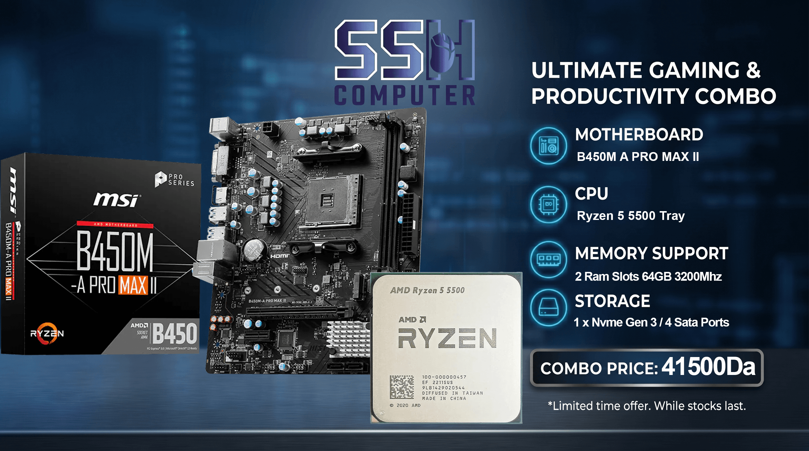 BUNDLE UPGRADE Ryzen 5 5500 + MSI B450M A PRO MAX II