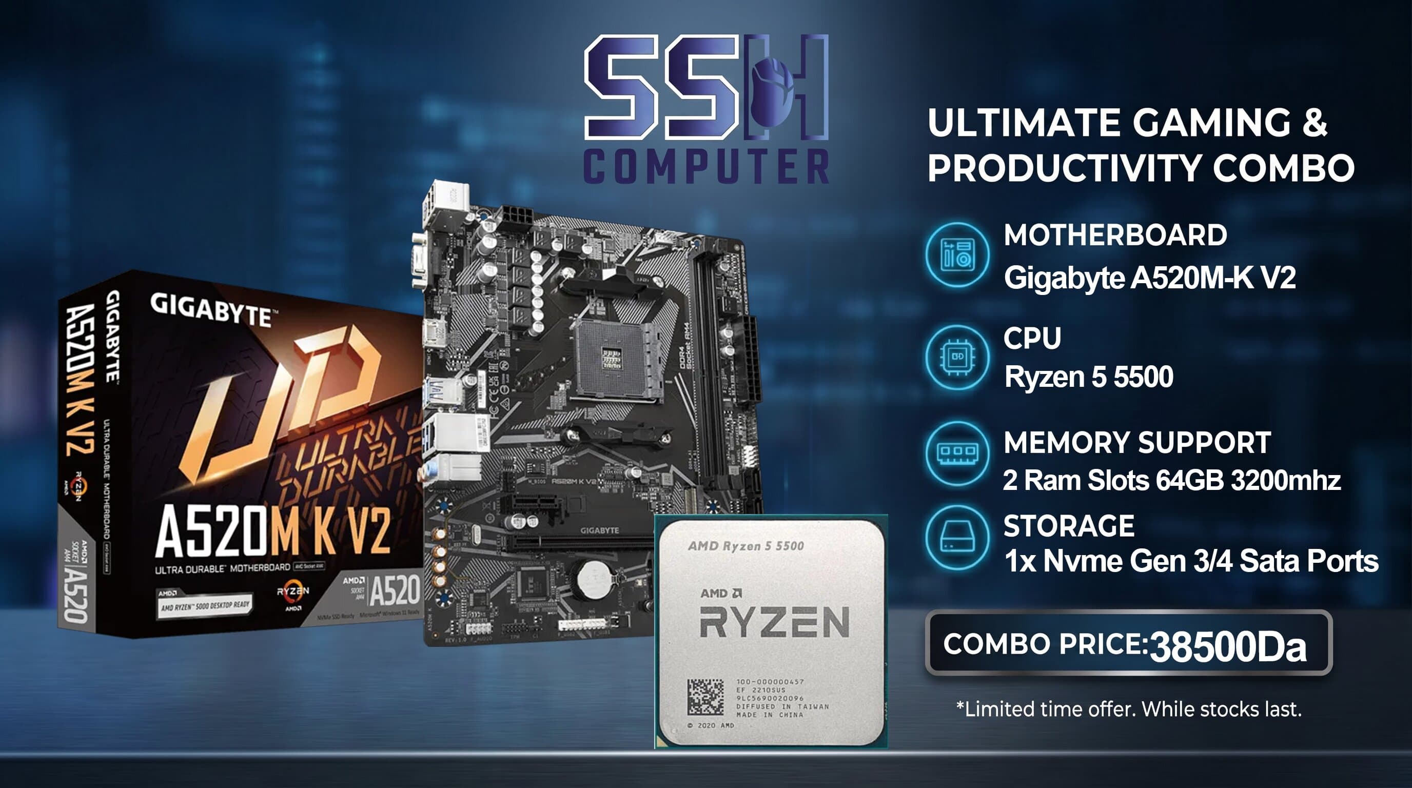 BUNDLE UPGRADE Ryzen 5 5500 + GIGABYTE A520M K V2