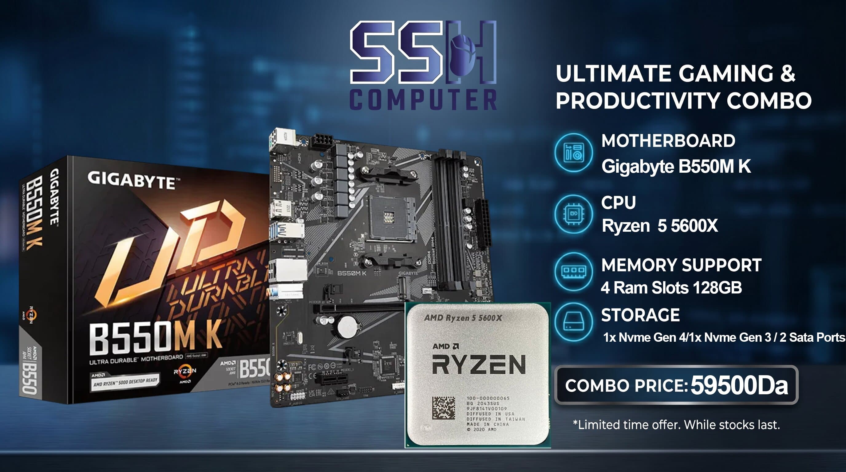 BUNDLE UPGRADE Ryzen 5 5600x + Gigabyte B550M-K
