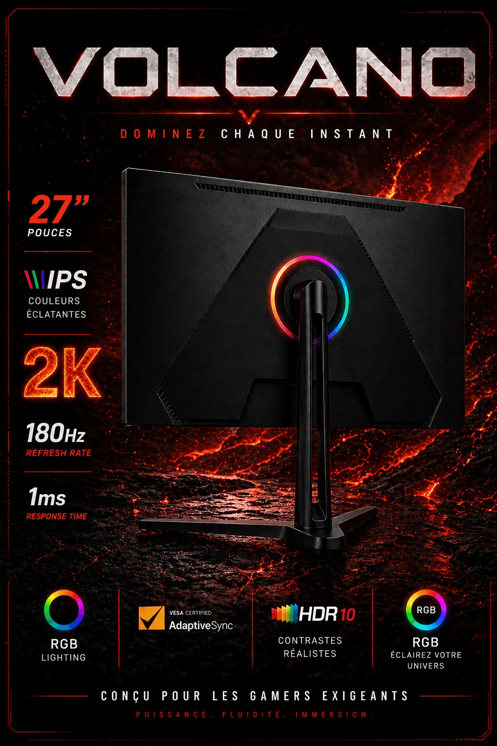 VULPES VOLCANO 27″ – 180Hz QHD IPS — miniature 3