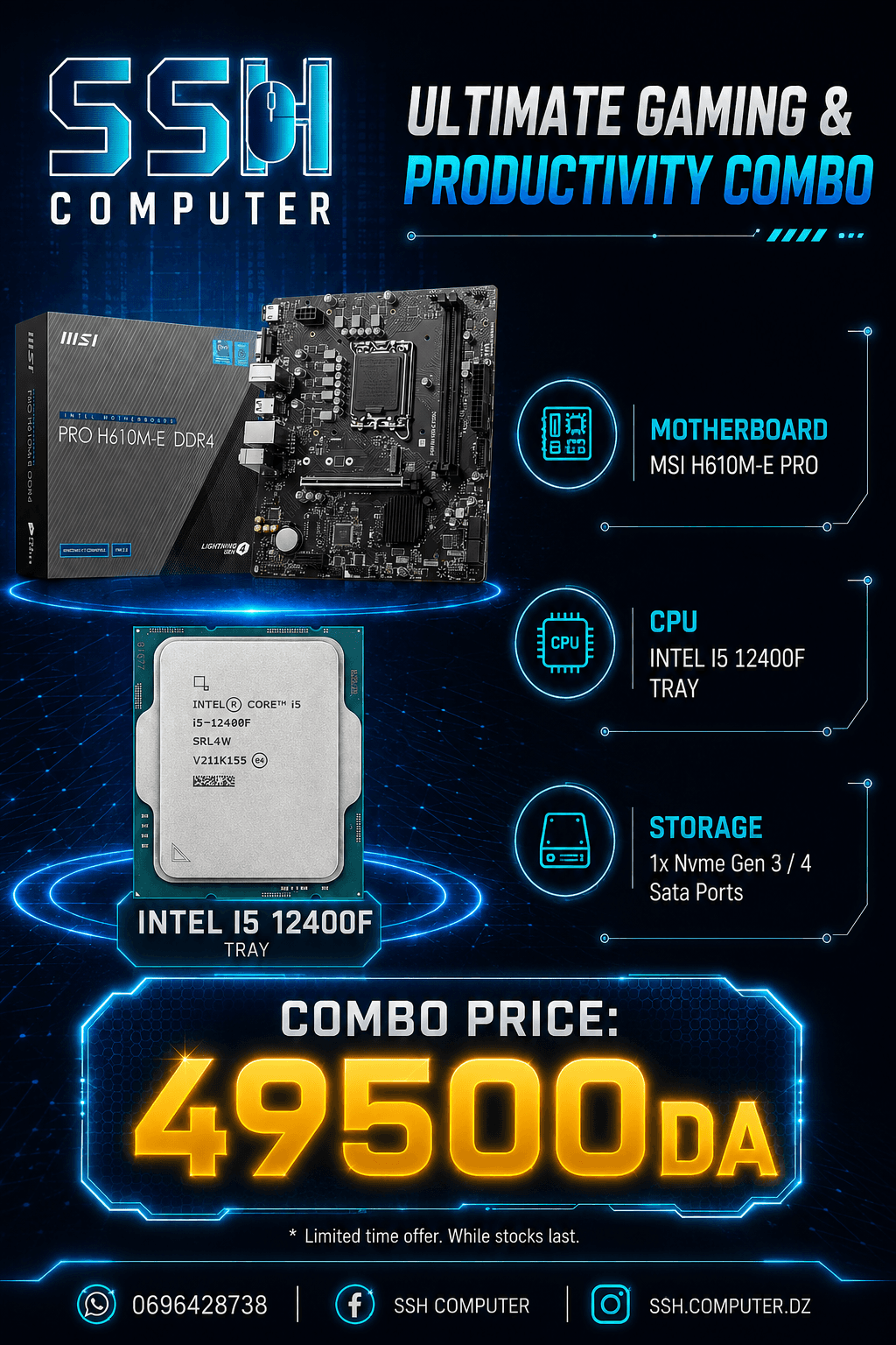 BUNDLE UPGRADE I5-12400F + MSI PRO H610M-E DDR4
