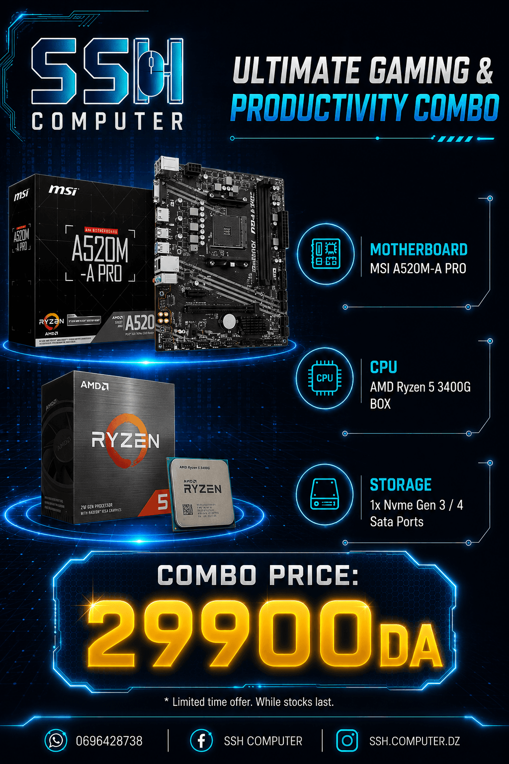 BUNDLE UPGRADE Ryzen 5 3400G + MSI A520M-A PRO