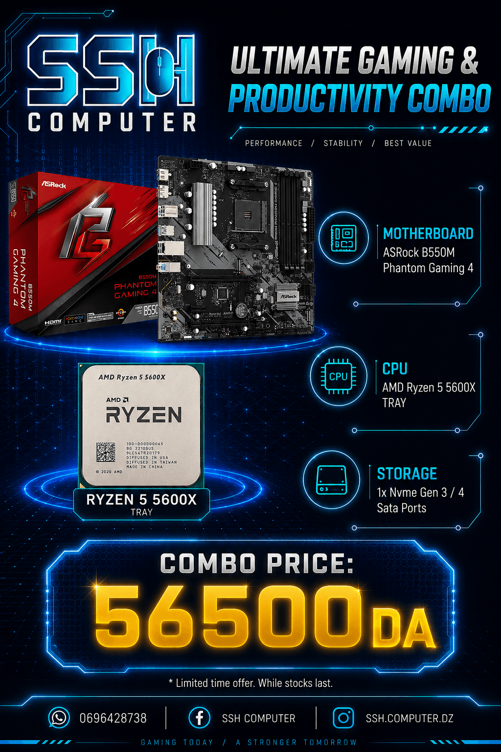 BUNDLE UPGRADE Ryzen 5 5600x + Asrock B550M Phantom Gaming 4