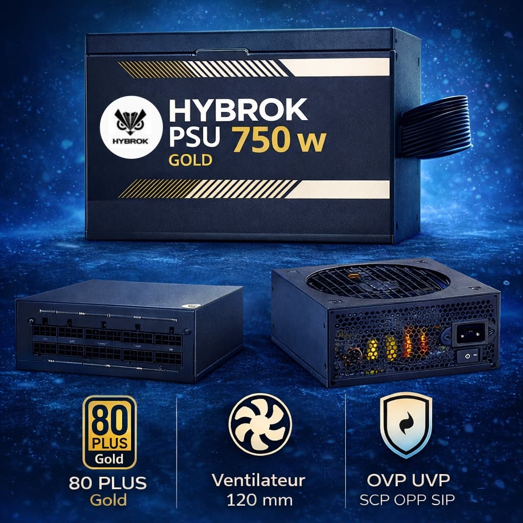 Hybrok 750W 80+ GOLD Full Modular