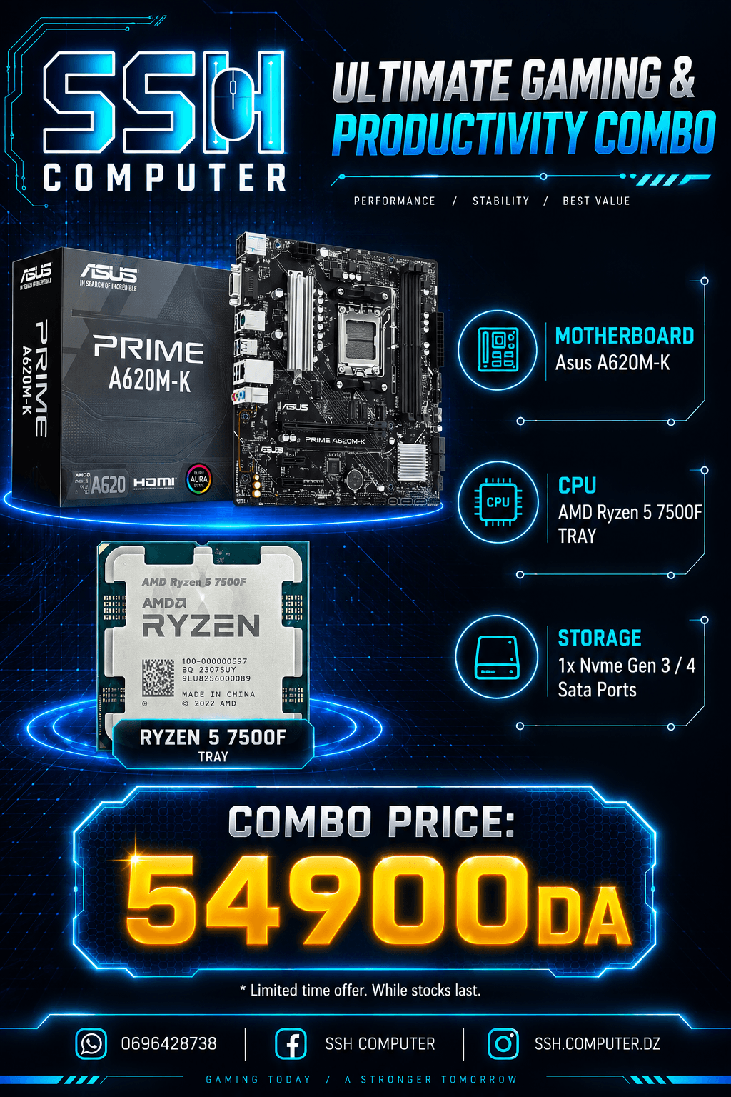 BUNDLE UPGRADE Ryzen 5 7500f + Asus A620M-K