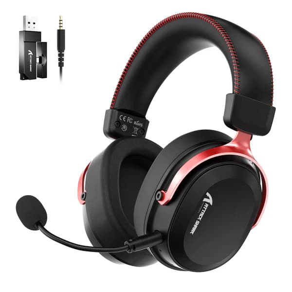 ATTACK SHARK L30PRO Wireless Gaming Headset BLACK And RED — vue 1
