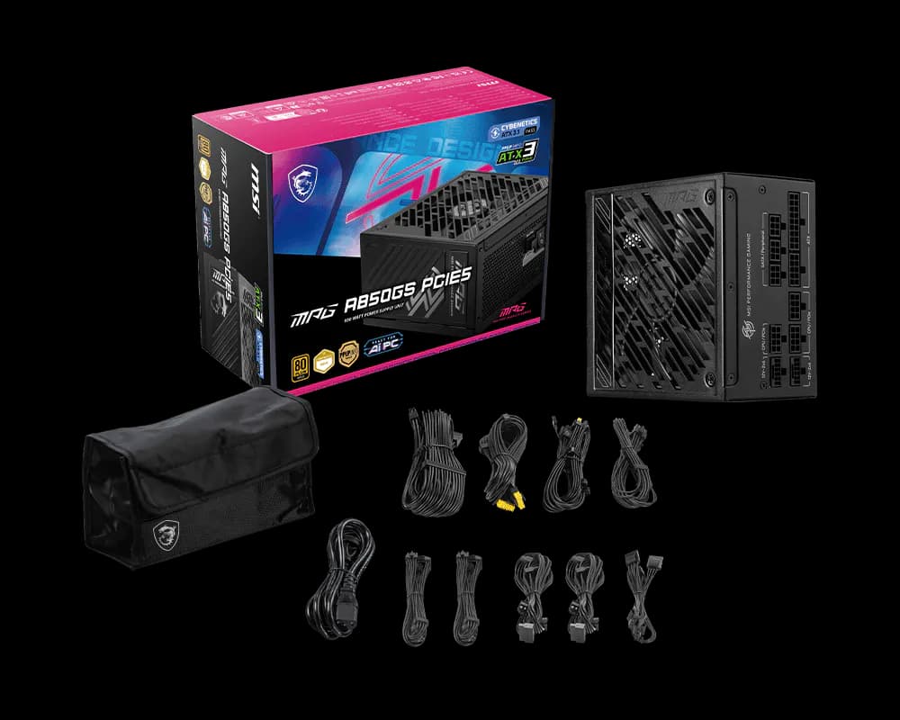 MSI MPG A850GS PCIE 5 FULL MODULAR 80+ GOLD — vue 1